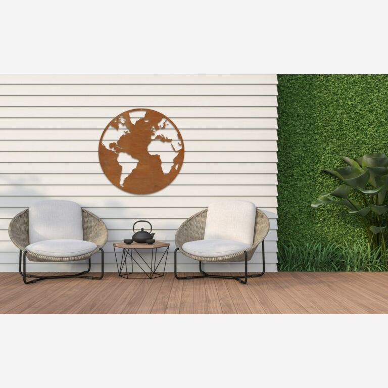 Corten plieno sienų dekoracijos Gaublys