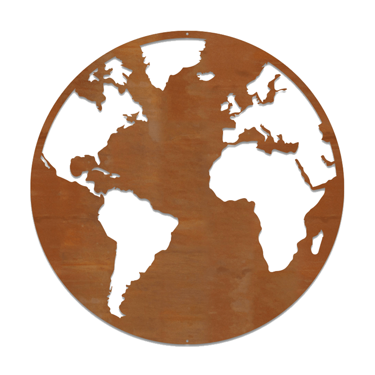 Corten plieno sienų dekoracijos Gaublys