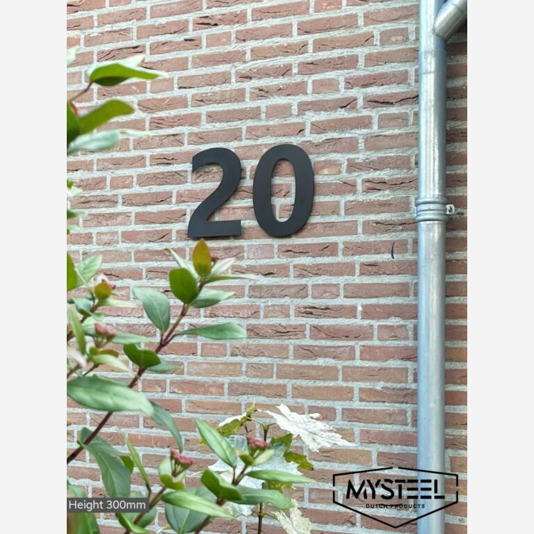Nerūdijančio plieno namo numeris Juodos spalvos 6 - 30 cm