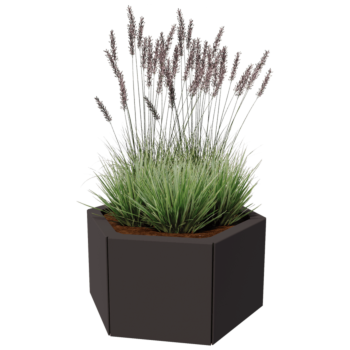 Plieninis lauko vazonas - Šešiakampis - 59,3 x 52 x 30 cm - kita RAL spalva - Be dugno plokštės