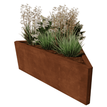 Corten plieno lauko vazonas Alaska lygiakraščiai 112 cm