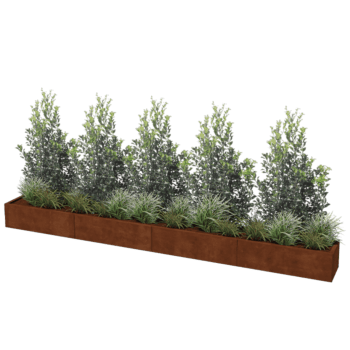 Corten plieno lauko vazonas Texas xxl 400 x 40 cm