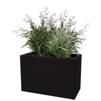 Plieninis lauko vazonas - Stačiakampis - 60 x 30 x 30 cm - kita RAL spalva - Su dugno plokšte - Su kojomis
