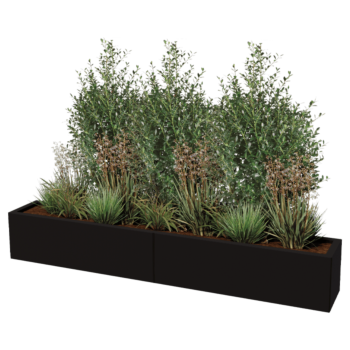 Plieninis lauko vazonas XXL - Stačiakampis - 200 x 30 x 40 cm - kita RAL spalva - Be dugno plokštės