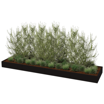 Plieninis lauko vazonas XXL - Stačiakampis - 480 x 120 x 60 cm - kita RAL spalva - Be dugno plokštės