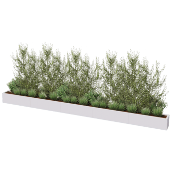 Plieninis lauko vazonas XXL - Stačiakampis - 500 x 30 x 80 cm - kita RAL spalva - Be dugno plokštės