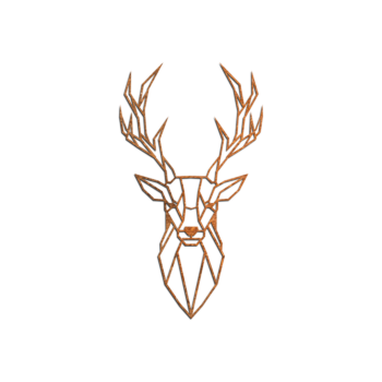 Corten plieno sienų dekoracijos - Elnas 1.0 Small - 60 x 33,5 cm