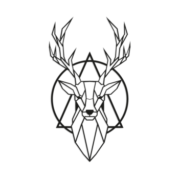 Plieno sienų dekoracijos - Elnas 2.0 Large - 100 x 55,8 cm