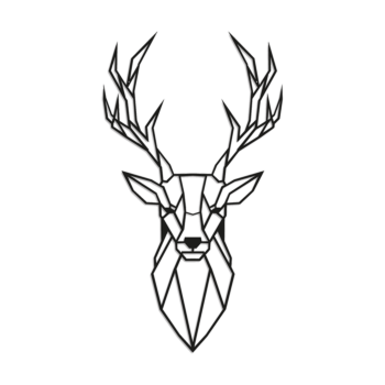 Plieno sienų dekoracijos - Elnas 1.0 Large - 100 x 55,8 cm