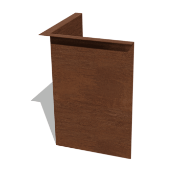 Corten plieno sodo apvadai kampu 45 cm vidinis kampas