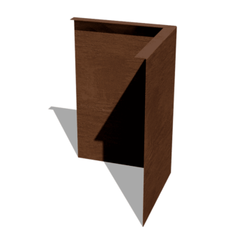 Corten plieno sodo apvadai kampu 45 cm išorinis kampas