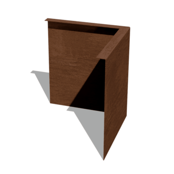 Corten plieno sodo apvadai kampu 34 cm išorinis kampas