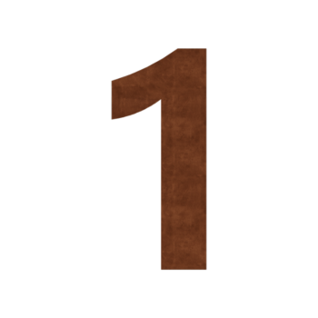 Corten plieno namo numeris 1 - 15 cm