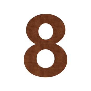 Corten plieno namo numeris 8 - 50 cm