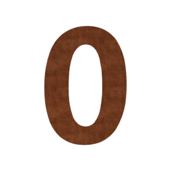 Corten plieno namo numeris 0 - 10,4 x 15 cm - Savaime lipnus
