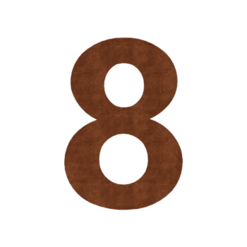 Corten plieno namo numeris 8 - 10,3 x 15 cm - Savaime lipnus