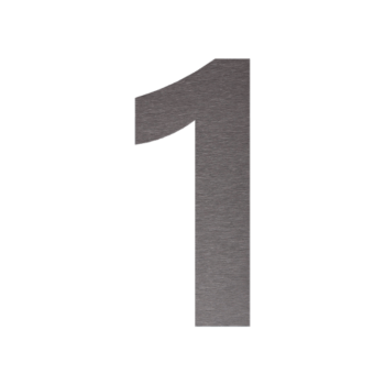 Nerūdijančio plieno namo numeris 1 - 12,9 x 30 cm - Šepetuotas
