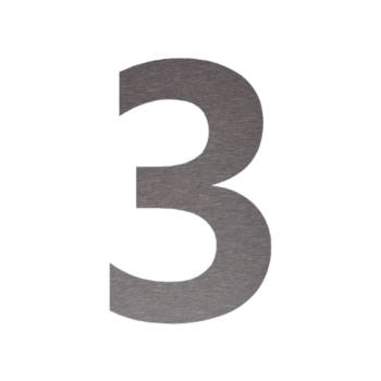 Nerūdijančio plieno namo numeris 3 - 18,2 x 30 cm - Šepetuotas