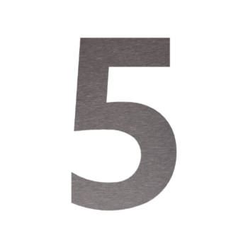 Nerūdijančio plieno namo numeris 5 - 9,2 x 15 cm - Šepetuotas