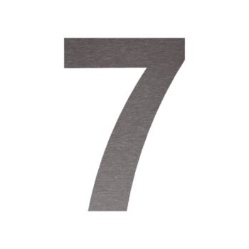 Nerūdijančio plieno namo numeris 7 - 10,5 x 15 cm - Šepetuotas