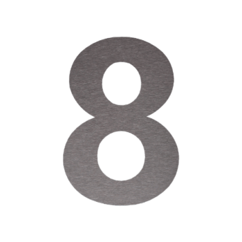 Nerūdijančio plieno namo numeris 8 - 10,3 x 15 cm - Šepetuotas