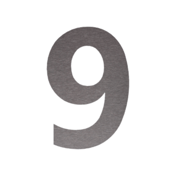 Nerūdijančio plieno namo numeris 9 - 10 x 15 cm - Šepetuotas