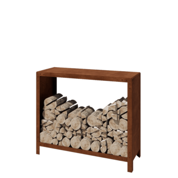 Corten plieno malkų stovas - Indiana - 120 x 40 x 100 cm