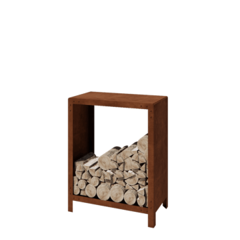 Corten plieno malkų stovas - Indiana - 80 x 40 x 100 cm