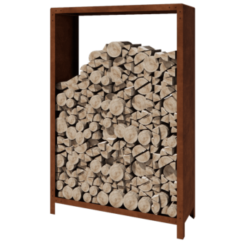 Corten plieno malkų stovas - Indiana - 120 x 40 x 180 cm