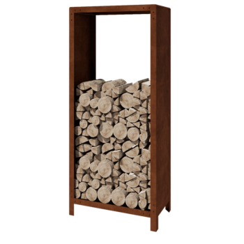 Corten plieno malkų stovas - Indiana - 80 x 40 x 180 cm