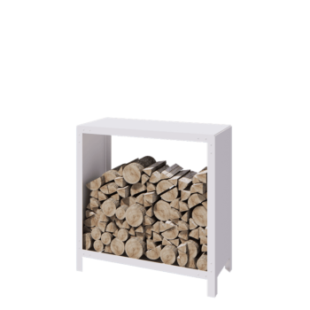 Plieninis malkų stovas - Indiana - 100 x 40 x 100 cm - RAL9010 matinė (balta)