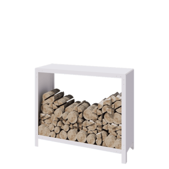 Plieninis malkų stovas - Indiana - 120 x 40 x 100 cm - RAL9010 matinė (balta)