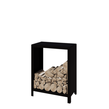 Plieninis malkų stovas - Indiana - 80 x 40 x 100 cm - RAL9005 matinė (juoda)