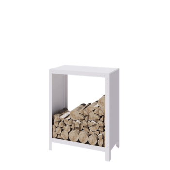 Plieninis malkų stovas - Indiana - 80 x 40 x 100 cm - RAL9010 matinė (balta)