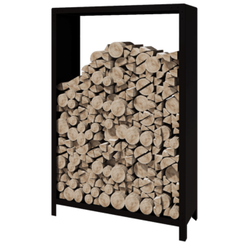 Plieninis malkų stovas - Indiana - 120 x 40 x 180 cm - RAL9005 matinė (juoda)