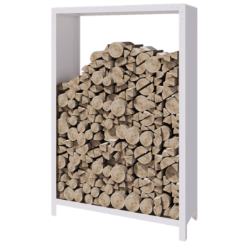 Plieninis malkų stovas - Indiana - 120 x 40 x 180 cm - RAL9010 matinė (balta)