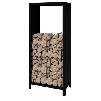 Plieninis malkų stovas - Indiana - 80 x 40 x 180 cm - RAL9005 matinė (juoda)