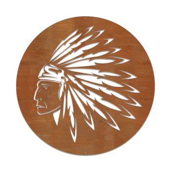 Corten plieno sienų dekoracijos - Indėnas Large - 80 x 80 cm