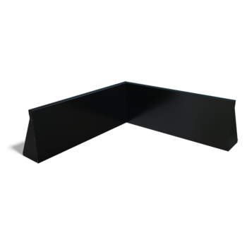 Plieninė atraminė sienelė - Vidinis kampas - 100 x 100 x 40 cm - RAL9010 matinė (balta)