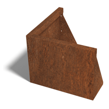 Corten plieno atraminė sienelė išorinis kampas 50 x 50 cm (aukštis 40 cm)