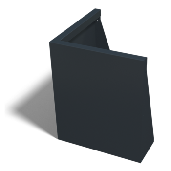 Plieninė atraminė sienelė - Išorinis kampas - 50 x 50 x 60 cm - kita RAL spalva