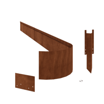 Corten plieno vejos bortelis - Suspaustas FLEX - Aukštis 23 cm - Pilnas komplektas 15 metrą