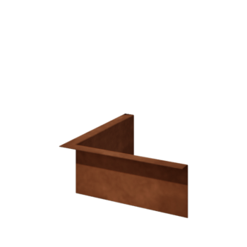Corten plieno vejos bortelis - Lenktas - Vidinis kampas - Aukštis 12 cm