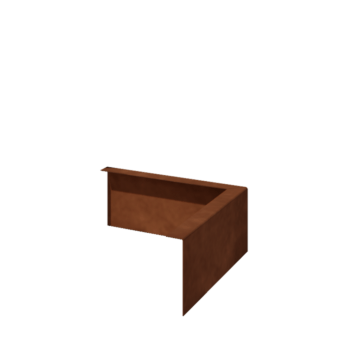 Corten plieno vejos bortelis - Lenktas - Išorinis kampas - Aukštis 12 cm