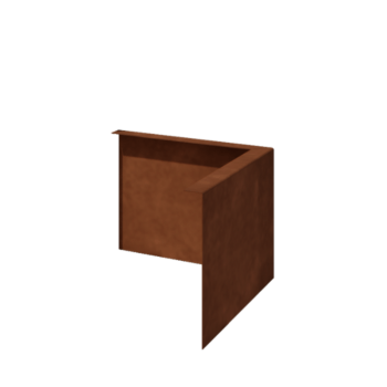 Corten plieno vejos bortelis - Lenktas - Išorinis kampas - Aukštis 22 cm
