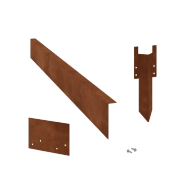 Corten plieno sodo apvadai kampu 12 cm komplektas 24 metrams