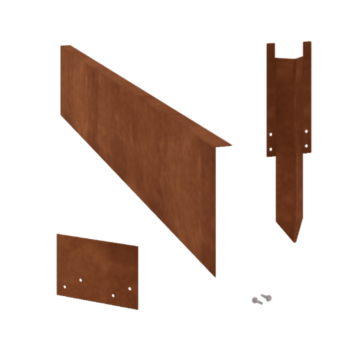 Corten plieno sodo apvadai kampu 22 cm ilgio komplektas per 15 metrų
