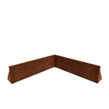 Corten plieno atraminė sienelė vidinis kampas 100 x 100 cm (aukštis 30 cm)