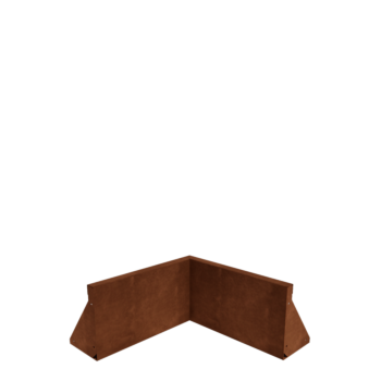 Corten plieno atraminė sienelė - Vidinis kampas - 50 x 50 x 30 cm