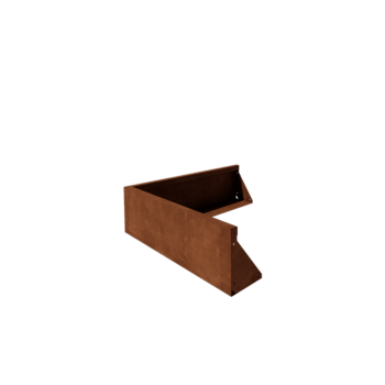 Corten plieno atraminė sienelė išorinis kampas 100 x 100 cm (aukštis 30 cm)